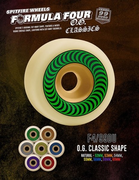 画像2: SPITFIRE FORMULAFOUR O.G. CLASSIC 99DURO,101DURO 51〜60mm (2)