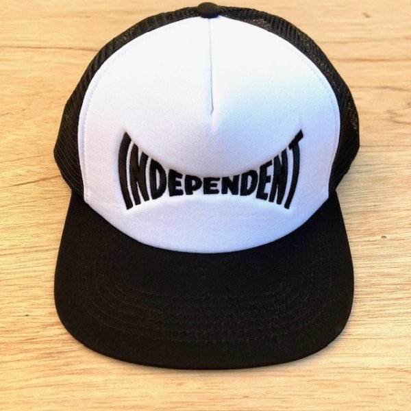 画像1: INDEPENDENT SPAN MESH TRUCKER HIGH PROFILE HAT White/Black (1)